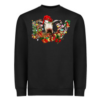 Black christmas joy cow Heavyweight Sweatshirt - CowhideDigitalArt