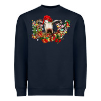 Navy christmas joy cow Heavyweight Sweatshirt - CowhideDigitalArt