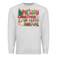 Dove Grey merry christmas ya filthy animal Premium Sweatshirt - MaliasSmallBusiness