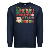 Navy merry christmas ya filthy animal Premium Sweatshirt - MaliasSmallBusiness