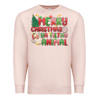 Pale Pink merry christmas ya filthy animal Premium Sweatshirt - MaliasSmallBusiness