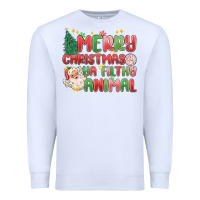 White merry christmas ya filthy animal Premium Sweatshirt - MaliasSmallBusiness