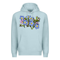 Blue Mist Forget Me Not Flower Illustrations Premium Hoodie - LillyAllenDesigns