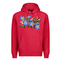 Cardinal Forget Me Not Flower Illustrations Premium Hoodie - LillyAllenDesigns