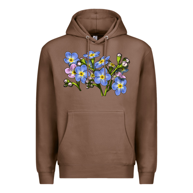 Forget Me Not Flower Illustrations Premium Hoodie by LillyAllenDesigns | Teevron