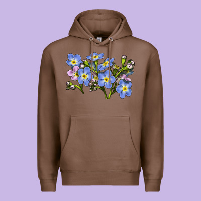 Forget Me Not Flower Illustrations Premium Hoodie Designed By Lillyallendesigns
