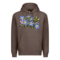 Coffee Forget Me Not Flower Illustrations Premium Hoodie - LillyAllenDesigns
