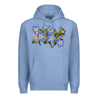 Colony Blue Forget Me Not Flower Illustrations Premium Hoodie - LillyAllenDesigns