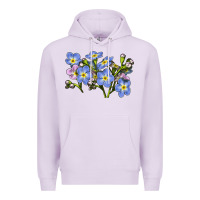 Lilac Forget Me Not Flower Illustrations Premium Hoodie - LillyAllenDesigns