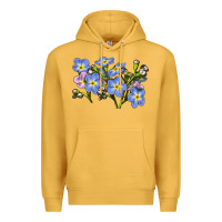 Mustard Forget Me Not Flower Illustrations Premium Hoodie - LillyAllenDesigns