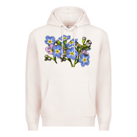 Pale Pink Forget Me Not Flower Illustrations Premium Hoodie - LillyAllenDesigns
