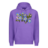 Purple Forget Me Not Flower Illustrations Premium Hoodie - LillyAllenDesigns