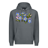 Rock Forget Me Not Flower Illustrations Premium Hoodie - LillyAllenDesigns
