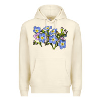 Sandshell Forget Me Not Flower Illustrations Premium Hoodie - LillyAllenDesigns