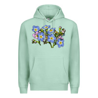 Seafoam Forget Me Not Flower Illustrations Premium Hoodie - LillyAllenDesigns