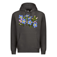 Smoke Forget Me Not Flower Illustrations Premium Hoodie - LillyAllenDesigns