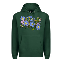 Sports Green Forget Me Not Flower Illustrations Premium Hoodie - LillyAllenDesigns