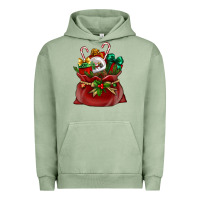 Pigment Oil Green Chrismas Santa claus bag Urban Hoodie - NancyCooperArtShop