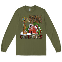 Army Green small town christmas with barn and cactus Long Sleeve Tee - AdoDesignShop