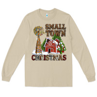 Mushroom small town christmas with barn and cactus Long Sleeve Tee - AdoDesignShop
