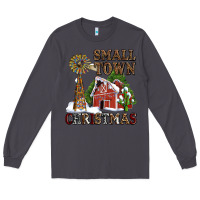 Smoke small town christmas with barn and cactus Long Sleeve Tee - AdoDesignShop