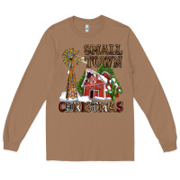 Toasted Coconut small town christmas with barn and cactus Long Sleeve Tee - AdoDesignShop