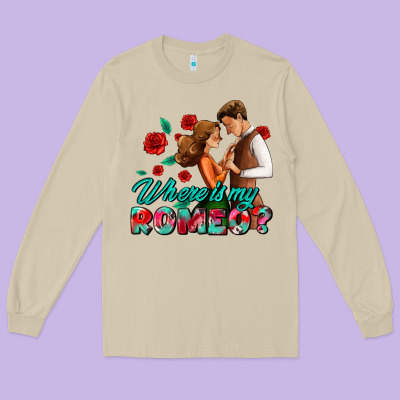 Where Is My Romeo Long Sleeve Tee Designed By Adodesignshop
