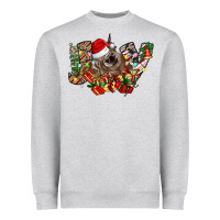 Heather Grey christmas joy highland cow Heavyweight Sweatshirt - CowhideDigitalArt