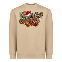 Mushroom christmas joy highland cow Heavyweight Sweatshirt - CowhideDigitalArt