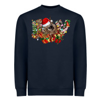 Navy christmas joy highland cow Heavyweight Sweatshirt - CowhideDigitalArt