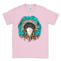 Bubblegum Pink bull skull indian headdress Classic Tee - JahusDesignShop
