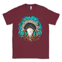 Burgundy bull skull indian headdress Classic Tee - JahusDesignShop