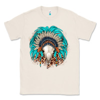 Natural bull skull indian headdress Classic Tee - JahusDesignShop