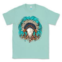 Seafoam bull skull indian headdress Classic Tee - JahusDesignShop