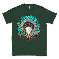 Sports Green bull skull indian headdress Classic Tee - JahusDesignShop