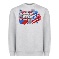 Heather Grey Flip flops fireworks & freedom 4th of july Heavyweight Sweatshirt - CowGirlArtShop