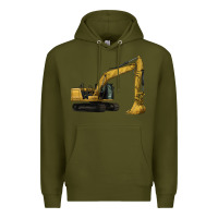 Army Green Excavator Premium Hoodie - LillyAllenDesigns