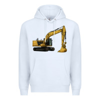 White Excavator Premium Hoodie - LillyAllenDesigns