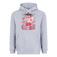 Heather Grey feeling lucky Heavyweight Hoodie - MaliasSmallBusiness