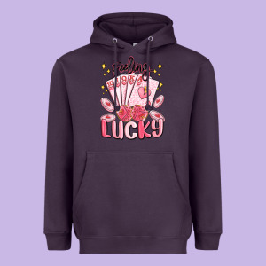 Feeling Lucky Heavyweight Hoodie Designed By Maliassmallbusiness