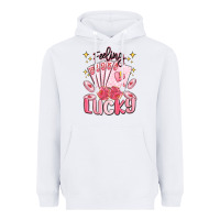 White feeling lucky Heavyweight Hoodie - MaliasSmallBusiness