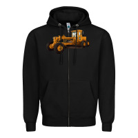Black Motor Grader Zipper Hoodie - LillyAllenDesigns