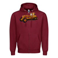 Burgundy Motor Grader Zipper Hoodie - LillyAllenDesigns