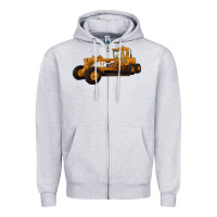 Heather Grey Motor Grader Zipper Hoodie - LillyAllenDesigns