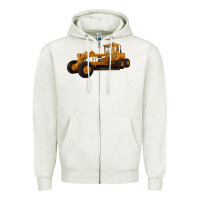 Oatmeal Heather Motor Grader Zipper Hoodie - LillyAllenDesigns