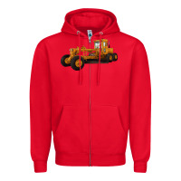 Red Motor Grader Zipper Hoodie - LillyAllenDesigns