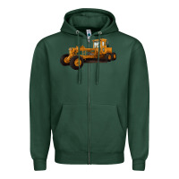 Sports Green Motor Grader Zipper Hoodie - LillyAllenDesigns