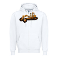White Motor Grader Zipper Hoodie - LillyAllenDesigns