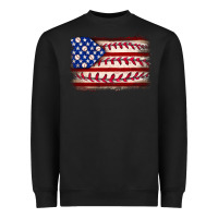 Black Baseball American flag Heavyweight Sweatshirt - Neo Western
