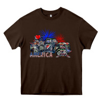 Chocolate Brown america Heavy Core Tee - SublimationCraftShop
